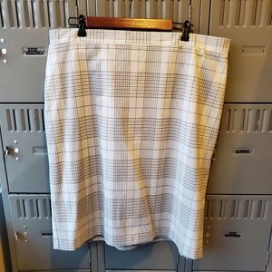 Banana Republic gray plaid Straight Pencil Skirt E